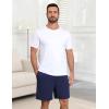 image:imageEkouaer Mens Pajama Shorts Bamboo Viscose Breathable Soft Sleep Short Elastic Waist 2026 Lounge PJ Short with PocketsNavy Blue