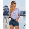 image:imageEkouaer Nightgowns for Women Bamboo Viscose Sleep Shirts Short Sleeve Night Shirts Casual Sleep Dress Soft SleepwearPurple Flowers