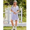 image:imageEkouaer Nightgowns for Women Bamboo Viscose Sleep Shirts Short Sleeve Night Shirts Casual Sleep Dress Soft SleepwearPurple Flowers