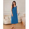 image:imageEkouaer Nightgowns for Women Long Sleeveless Night Gowns Ladies Soft Nightdress Victorian Sleepwear with Pockets SXXXLBlue  White Dogfoot
