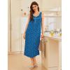 image:imageEkouaer Nightgowns for Women Long Sleeveless Night Gowns Ladies Soft Nightdress Victorian Sleepwear with Pockets SXXXLBlue  White Dogfoot