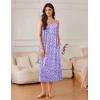 image:imageEkouaer Nightgowns for Women Long Sleeveless Night Gowns Ladies Soft Nightdress Victorian Sleepwear with Pockets SXXXLBlue White Spots