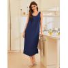 image:imageEkouaer Nightgowns for Women Long Sleeveless Night Gowns Ladies Soft Nightdress Victorian Sleepwear with Pockets SXXXLNavy Blue