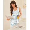 image:imageEkouaer Nightgowns for Women Long Sleeveless Night Gowns Ladies Soft Nightdress Victorian Sleepwear with Pockets SXXXLWhite  Botanical Flowers