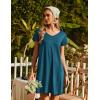 image:imageEkouaer Nightgowns for Women Short Sleeve Sleepshirt V Neck Short Nightshirt Pullover Soft Ruffled Sleepwear SXXXLBlue Green