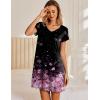 image:imageEkouaer Nightgowns for Women Short Sleeve Sleepshirt V Neck Short Nightshirt Pullover Soft Ruffled Sleepwear SXXXLCherry Blossoms