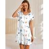 image:imageEkouaer Nightgowns for Women Short Sleeve Sleepshirt V Neck Short Nightshirt Pullover Soft Ruffled Sleepwear SXXXLLine Florals