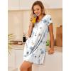 image:imageEkouaer Nightgowns for Women Short Sleeve Sleepshirt V Neck Short Nightshirt Pullover Soft Ruffled Sleepwear SXXXLLine Florals