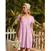 image:imageEkouaer Nightgowns for Women Short Sleeve Sleepshirt V Neck Short Nightshirt Pullover Soft Ruffled Sleepwear SXXXLPink Florals