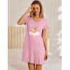 image:imageEkouaer Nightgowns for Women Short Sleeve Sleepshirt V Neck Short Nightshirt Pullover Soft Ruffled Sleepwear SXXXLPink Teddy