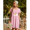 image:imageEkouaer Nightgowns for Women Short Sleeve Sleepshirt V Neck Short Nightshirt Pullover Soft Ruffled Sleepwear SXXXLPink Teddy