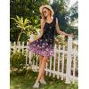image:imageEkouaer Nightgowns for Women Sleeveless Sleep Shirt Tank Night Gown V Neck Chemise Pleated Night Shirt Soft Sleep DressCherry Blossoms