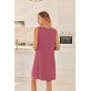 image:imageEkouaer Nightgowns for Women Sleeveless Sleep Shirt Tank Night Gown V Neck Chemise Pleated Night Shirt Soft Sleep DressCherry Red