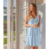 image:imageEkouaer Nightgowns for Women Sleeveless Sleep Shirt Tank Night Gown V Neck Chemise Pleated Night Shirt Soft Sleep DressFloral Blue
