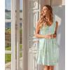 image:imageEkouaer Nightgowns for Women Sleeveless Sleep Shirt Tank Night Gown V Neck Chemise Pleated Night Shirt Soft Sleep DressFloral Light Green