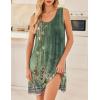 image:imageEkouaer Nightgowns for Women Sleeveless Sleep Shirt Tank Night Gown V Neck Chemise Pleated Night Shirt Soft Sleep DressGreen Floral
