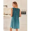 image:imageEkouaer Nightgowns for Women Sleeveless Sleep Shirt Tank Night Gown V Neck Chemise Pleated Night Shirt Soft Sleep DressSparkling Branches