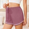 image:imageEkouaer Pajama Shorts for Women 2026 Soft Sleep Shorts Casual Lounge Bottoms Comfy Pj Bottoms with PocketsDark Grey and Dusty Rose