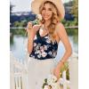 image:imageEkouaer Satin Pajamas for Women Silky Lingerie Lace Camisole and Ruffle Shorts Set 2 Piece Nightwear SXXLBlack Floral
