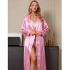 image:imageEkouaer Silk Robes for Women Shawl Collar Satin Bathrobe Long Bride Wedding Party Robe Lightweight Sexy Sleepwear SXXLLight Pink