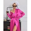 image:imageEkouaer Silk Robes for Women Shawl Collar Satin Bathrobe Long Bride Wedding Party Robe Lightweight Sexy Sleepwear SXXLRose