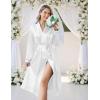 image:imageEkouaer Silk Robes for Women Shawl Collar Satin Bathrobe Long Bride Wedding Party Robe Lightweight Sexy Sleepwear SXXLWhite