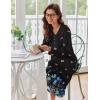 image:imageEkouaer Womens Long Sleeve Nightgown Full Length Sleepwear Long Sleepshirts Henley Sleep Dress S4XLBlack Butterfly