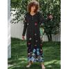 image:imageEkouaer Womens Long Sleeve Nightgown Full Length Sleepwear Long Sleepshirts Henley Sleep Dress S4XLBlack Butterfly