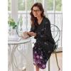 image:imageEkouaer Womens Long Sleeve Nightgown Full Length Sleepwear Long Sleepshirts Henley Sleep Dress S4XLBlack Sakura