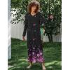 image:imageEkouaer Womens Long Sleeve Nightgown Full Length Sleepwear Long Sleepshirts Henley Sleep Dress S4XLBlack Sakura