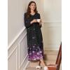 image:imageEkouaer Womens Long Sleeve Nightgown Full Length Sleepwear Long Sleepshirts Henley Sleep Dress S4XLBlack Sakura