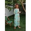 image:imageEkouaer Womens Long Sleeve Nightgown Full Length Sleepwear Long Sleepshirts Henley Sleep Dress S4XLGreen Flower