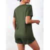 image:imageEkouaer Womens Pajama Sets Short Sleeve Pjs 2 Piece Top and Shorts Sleepwear Comfy Soft Lounge Sets with PocketsArmy Green