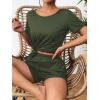 image:imageEkouaer Womens Pajama Sets Short Sleeve Pjs 2 Piece Top and Shorts Sleepwear Comfy Soft Lounge Sets with PocketsArmy Green