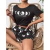 image:imageEkouaer Womens Pajama Sets Short Sleeve Pjs 2 Piece Top and Shorts Sleepwear Comfy Soft Lounge Sets with PocketsMoon Print