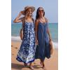 image:imageEkouaer Womens Sleeveless Nightgown Full Slip Nightshirt Print Nightwear Full Length Loungewear Soft NightdressBlue Bohemian Flowers