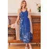 image:imageEkouaer Womens Sleeveless Nightgown Full Slip Nightshirt Print Nightwear Full Length Loungewear Soft NightdressBlue Ethnic Style