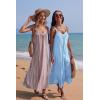 image:imageEkouaer Womens Sleeveless Nightgown Full Slip Nightshirt Print Nightwear Full Length Loungewear Soft NightdressColor Vertical Stripes