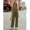 image:imageEkouaer Womens Two Piece Sets Summer Sleeveless Lounge Sets Matching Pants Airport Travel OutfitsArmy Green