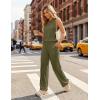 image:imageEkouaer Womens Two Piece Sets Summer Sleeveless Lounge Sets Matching Pants Airport Travel OutfitsArmy Green