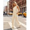 image:imageEkouaer Womens Two Piece Sets Summer Sleeveless Lounge Sets Matching Pants Airport Travel OutfitsBeige