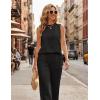 image:imageEkouaer Womens Two Piece Sets Summer Sleeveless Lounge Sets Matching Pants Airport Travel OutfitsBlack