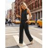 image:imageEkouaer Womens Two Piece Sets Summer Sleeveless Lounge Sets Matching Pants Airport Travel OutfitsBlack