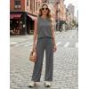 image:imageEkouaer Womens Two Piece Sets Summer Sleeveless Lounge Sets Matching Pants Airport Travel OutfitsDark Gray