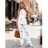 image:imageEkouaer Womens Two Piece Sets Summer Sleeveless Lounge Sets Matching Pants Airport Travel OutfitsFloral White