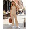 image:imageEkouaer Womens Two Piece Sets Summer Sleeveless Lounge Sets Matching Pants Airport Travel OutfitsKhaki