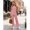 image:imageEkouaer Womens Two Piece Sets Summer Sleeveless Lounge Sets Matching Pants Airport Travel OutfitsMisty Rose