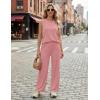 image:imageEkouaer Womens Two Piece Sets Summer Sleeveless Lounge Sets Matching Pants Airport Travel OutfitsMisty Rose