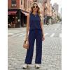 image:imageEkouaer Womens Two Piece Sets Summer Sleeveless Lounge Sets Matching Pants Airport Travel OutfitsNavy Blue