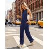 image:imageEkouaer Womens Two Piece Sets Summer Sleeveless Lounge Sets Matching Pants Airport Travel OutfitsNavy Blue